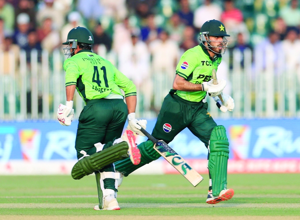 Pakistan's Arafat Minhas runs between the wickets during the second ODI in Rawalpindi. 