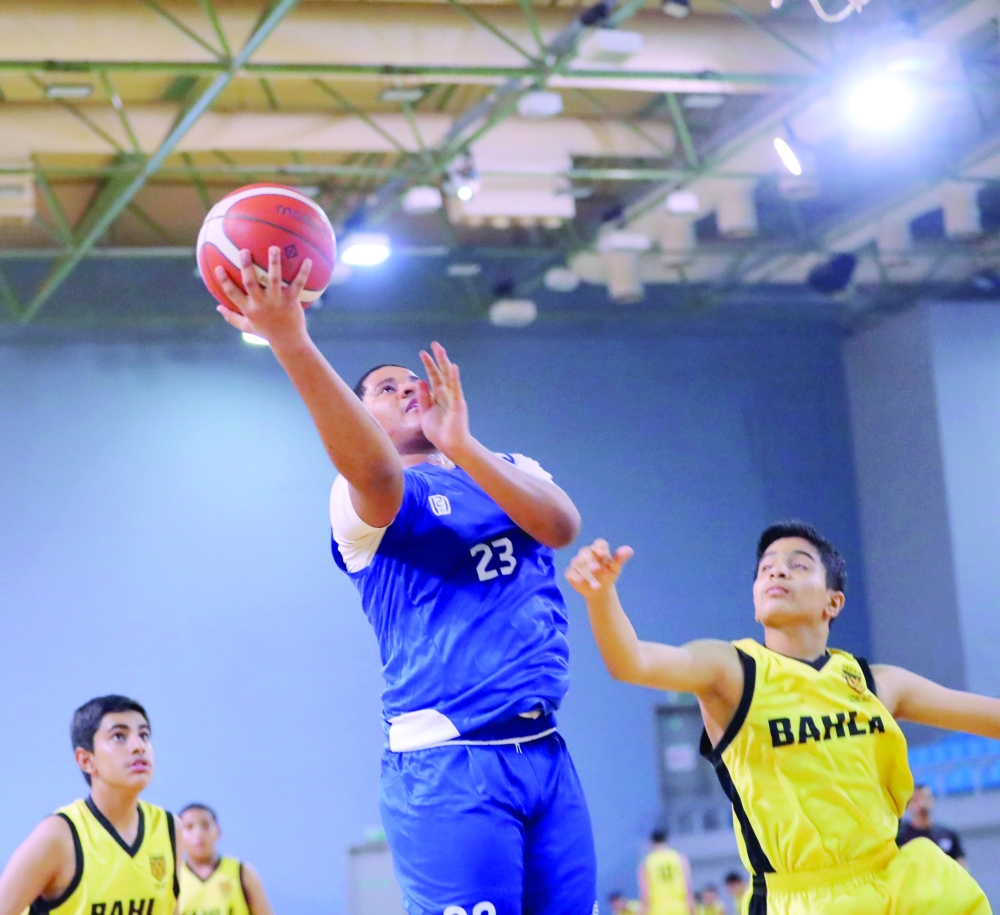 Saham opened their campaign in the Under-17 Basketball League with a 68-21 victory over Bahla. — Ammar al Musafir