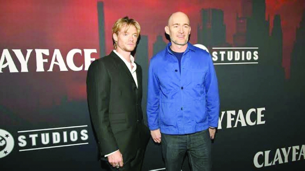 Tom Rhys Harries and James Watkins attend the Toronto fan screening of DC Studios' body horror film 'Clayface'. — AFP