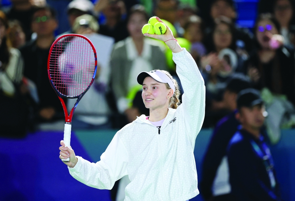 Kazakhstan's Elena Rybakina celebrates winning her semifinal match against Russia's Diana Shnaider at Ningbo Open. — Reuters