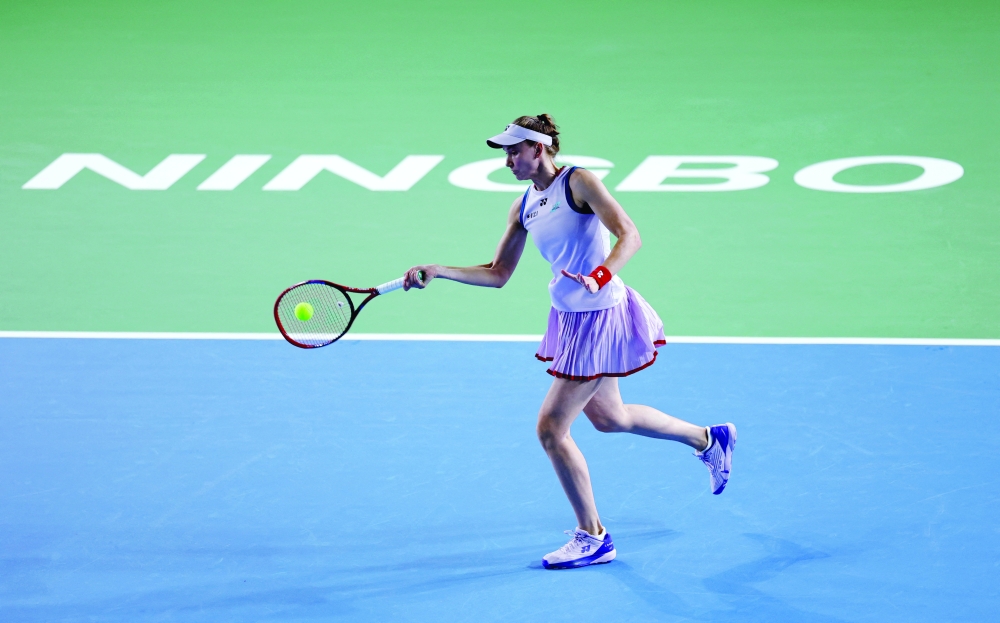 Kazakhstan's Elena Rybakina in action during the final against Canada's Leylah Fernandez. — Reuters
