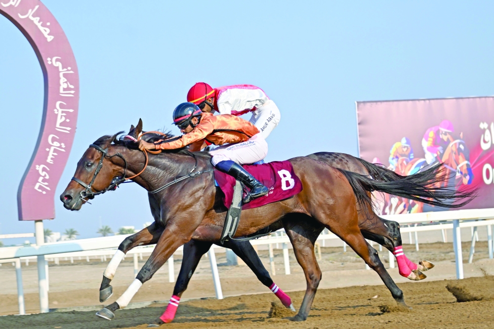 Thunder Doro wins the sixth race at Al Rahba Racecourse.