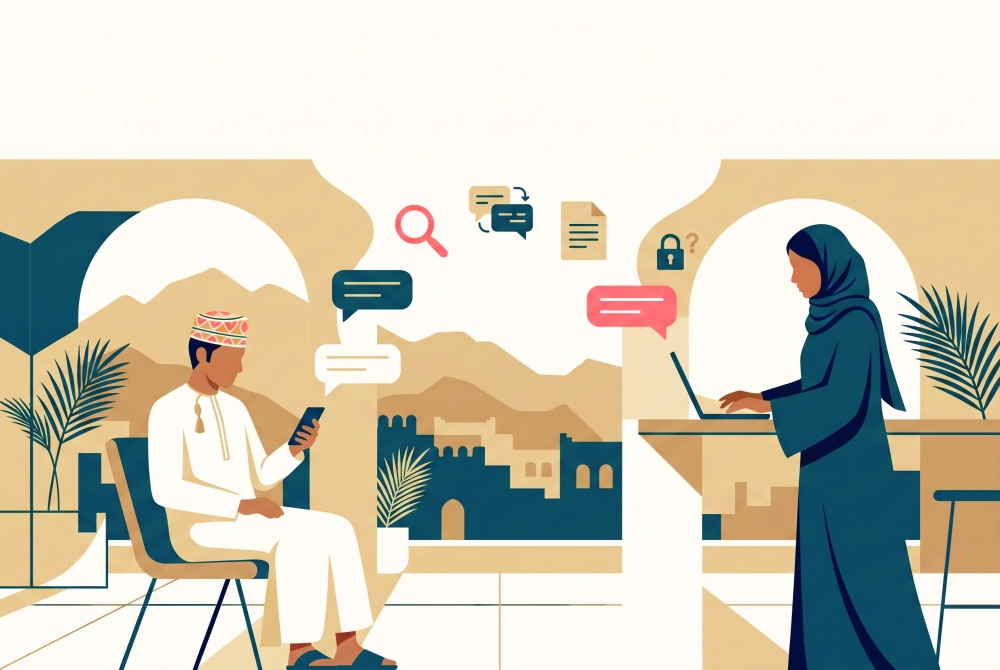 Forty-three per cent of Omanis have used AI tools, with chat programmes the most popular, an NCSI survey has found. — Illustration