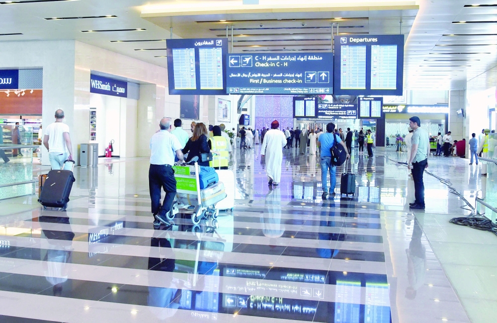 Passengers at the departures hall of Muscat International Airport. Global airfares rose 12.3 per cent year on year, with the October average at $453 against $412 in 2025. — File photo