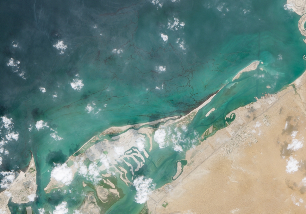 Satellite imagery shows a widened oil spill from a damaged tanker vessel near UAE shores, off the coast of United Arab Emirates October 24, 2026
