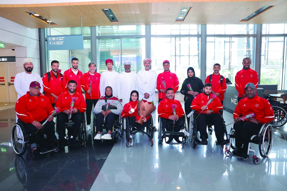 Oman’s Paralympic delegation is welcomed home after returning from the Aichi-Nagoya 2026 Asian Para Games. — Muntasir al Jardani