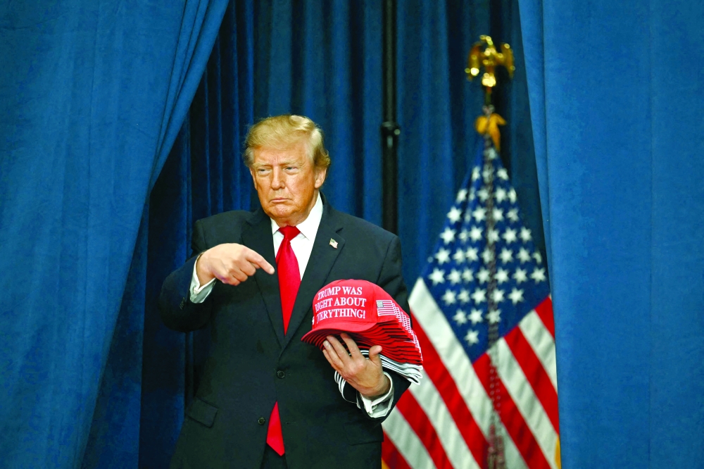 US President Donald Trump holds a midterm campaign rally at Lubbock Memorial Civic Center in Lubbock