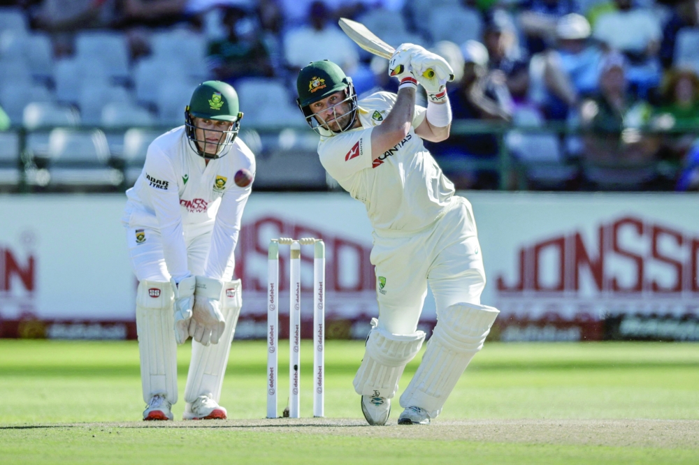 Australia's Josh Inglis plays a shot on day two of the third Test match between South Africa and Australia 
