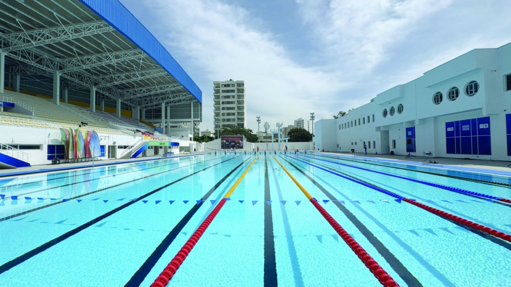 Complexe Tour de l’Œuf,the main Olympic swimming pool in Dakar.
