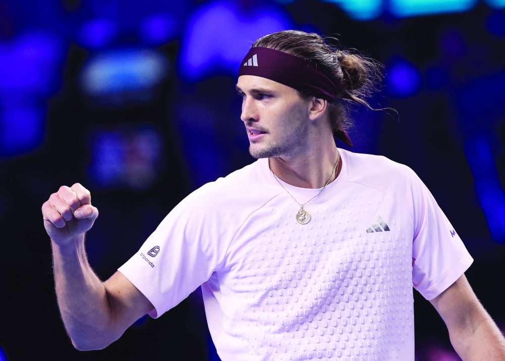 Germany's Alexander Zverev reacts during his round of 16 match against Netherlands' Tallon Griekspoor at Vienna Open. 