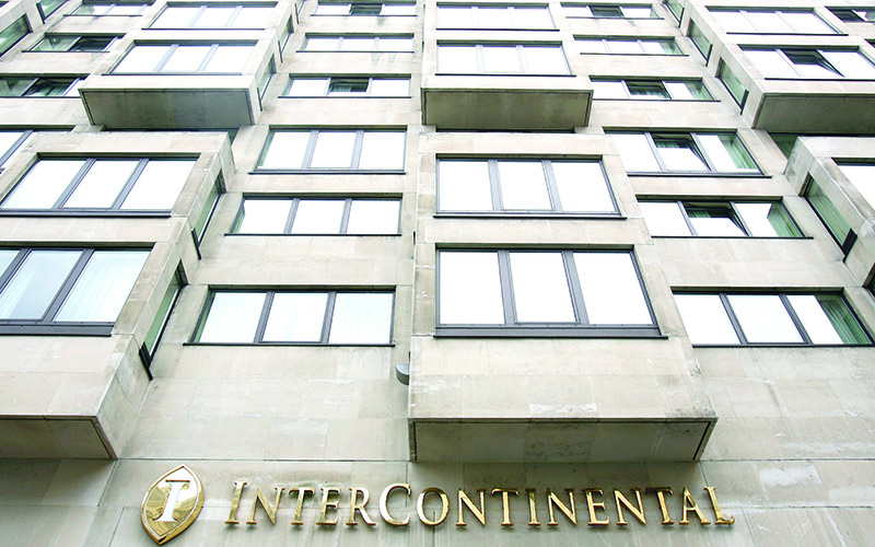 The InterContinental Hotel, Park Lane is pictured in London