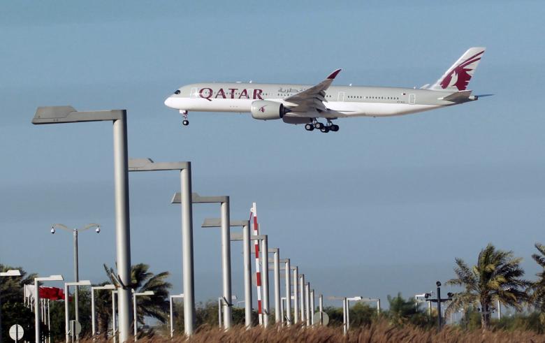 Qatar Airways plane is seen in Doha