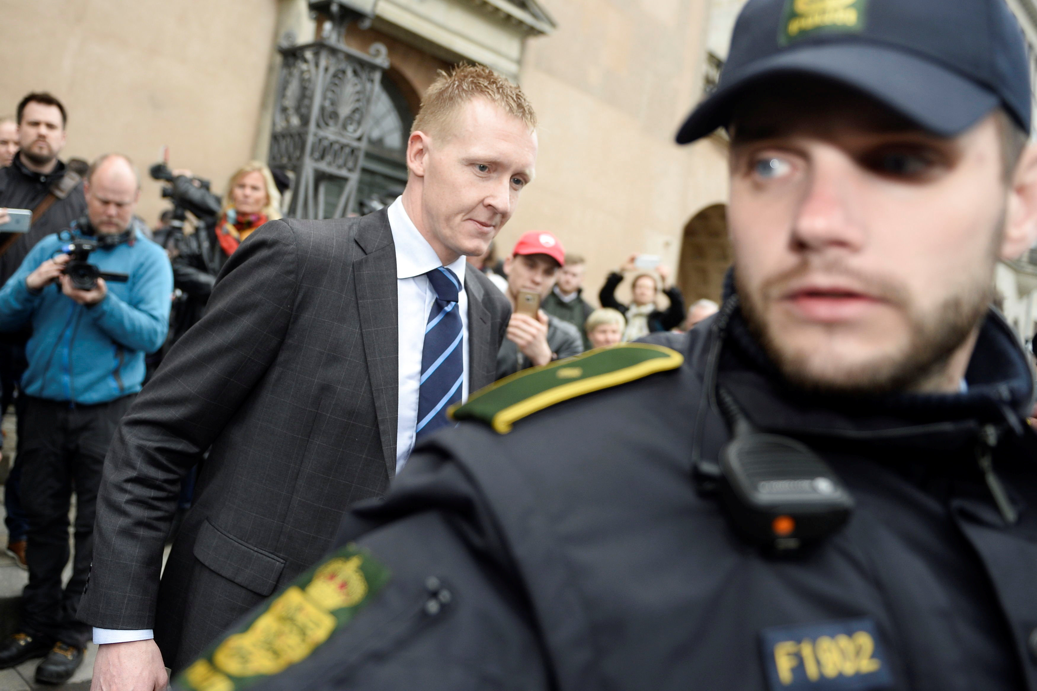 Prosecutor Jakob Buch-Jepsen leaves after a media briefing, in front of the courthouse in Copenhagen