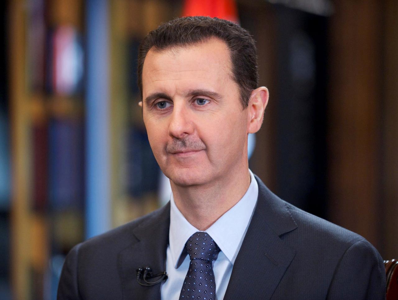 Syria's President Bashar al-Assad speaks during interview in Damascus