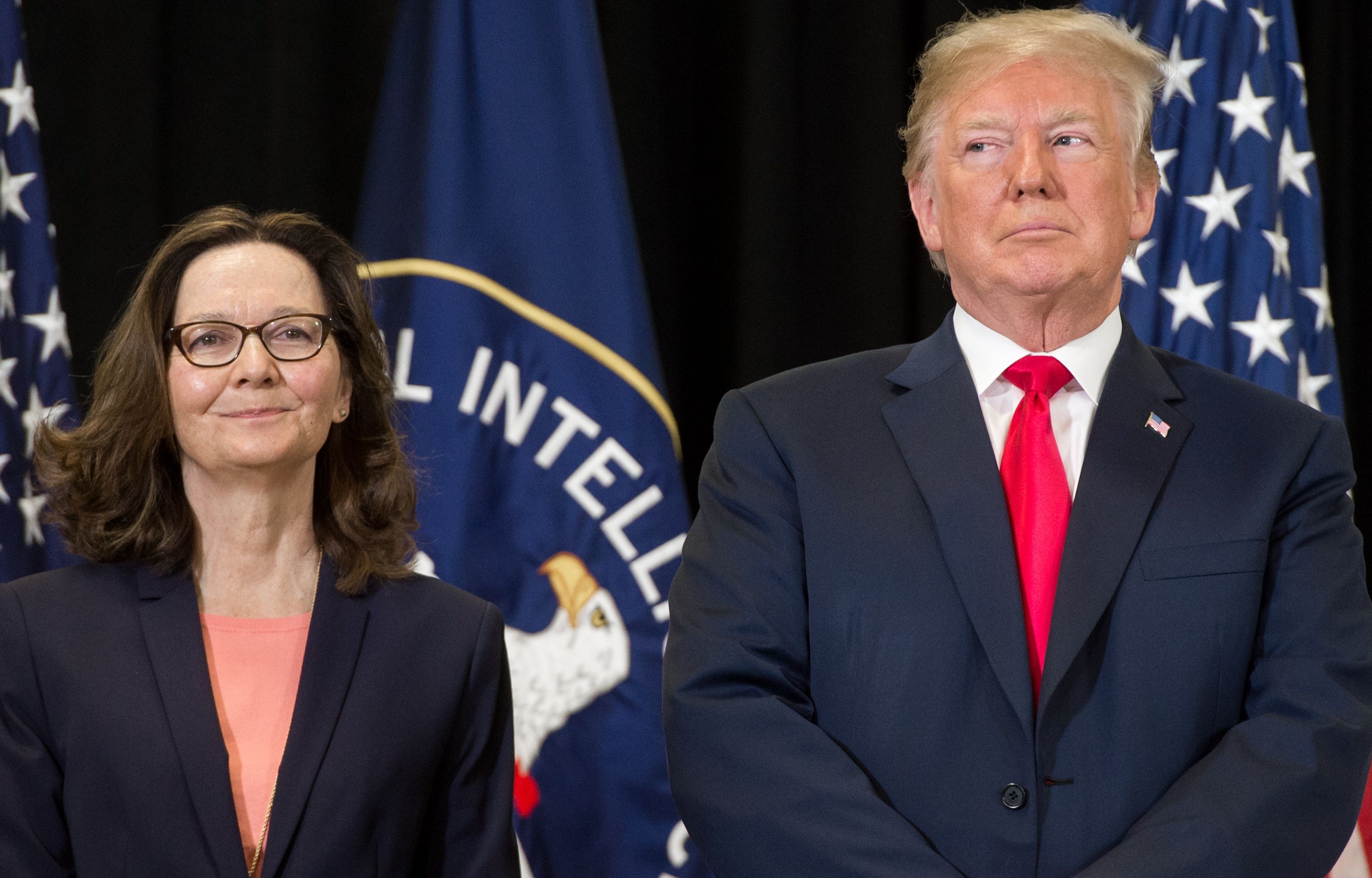 US President Donald Trump attends Gina Haspel's swearing-in as CIA director