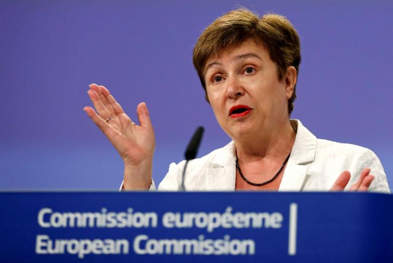 EU Commissioner Georgieva holds a news conference in Brussels