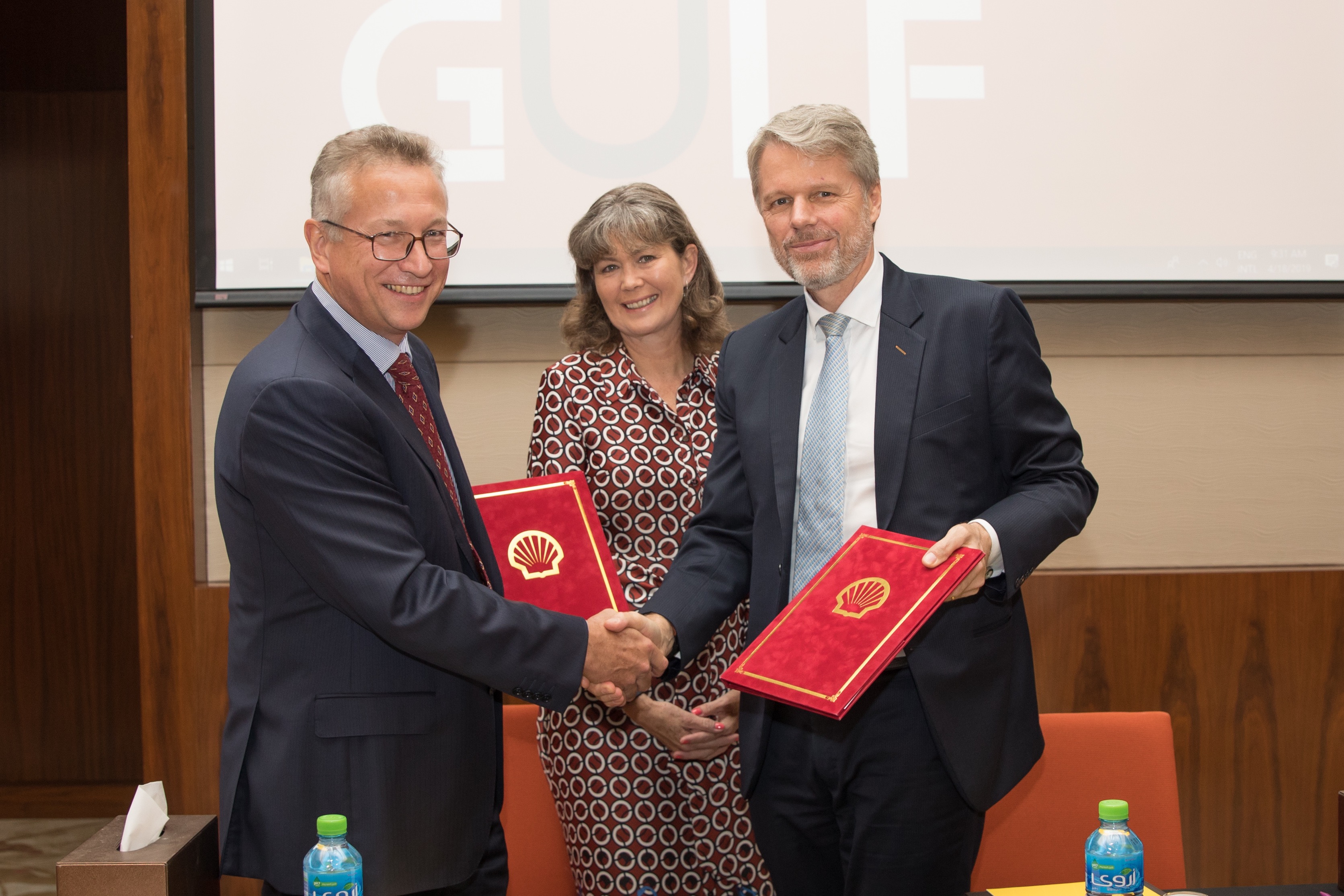 H.E. Laetitia van Asch, Ambassador of Netherlands, Mark Geilenkirchen, CEO of SOHAR Port and Freezone and Chris Breeze, Shell Oman Country Chairman