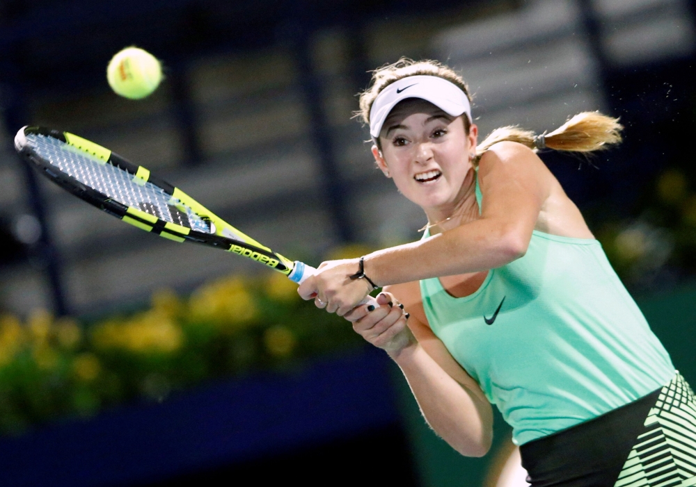 FILE PHOTO: Tennis - Dubai Open - Women's Singles - Caroline Wozniacki of Denmark v Catherine Bellis of the USA