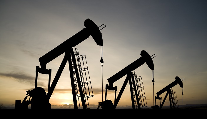 Three Pumpjacks at Dawn