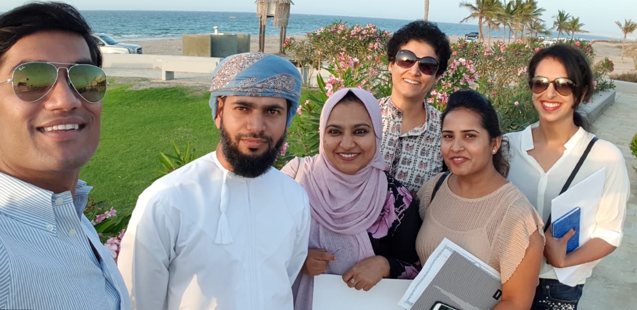 ZAHER AL SALTI WITH HIS STUDENTS LEARNING ARABIC