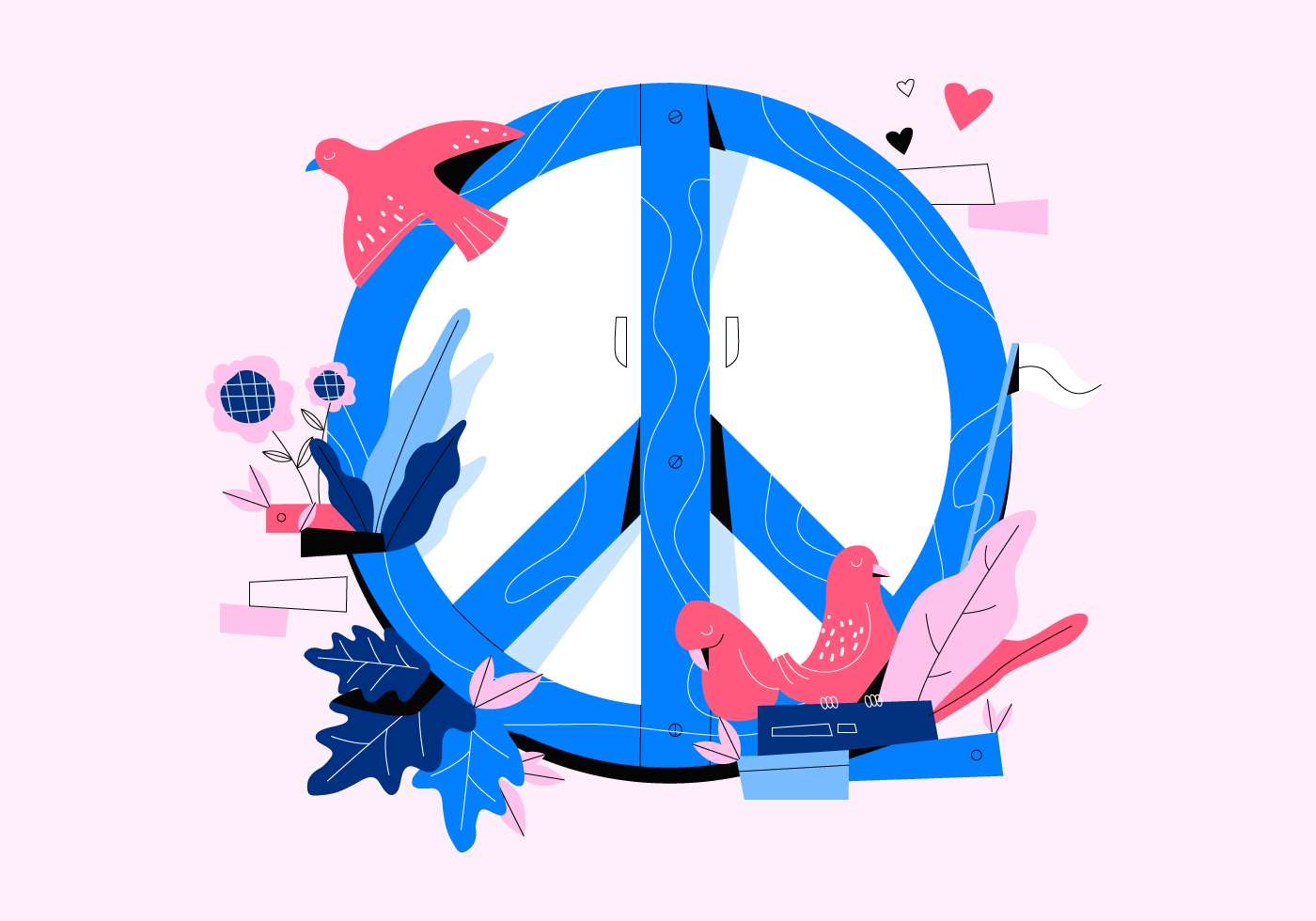 love-and-peace-background-vector-flat-concept-illustration